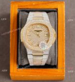 AAA Grade Copy Patek Philippe Nautilus Swiss 9015 Watch 40mm Gold Diamond Dial 2-Tone